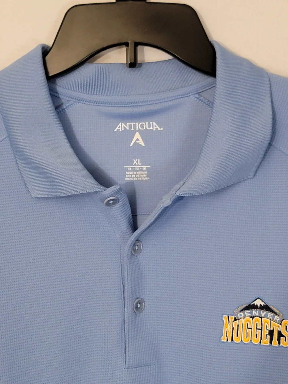 Antigua Men’s Denver Nuggets Light Blue Short-Sleeve Polo Size XL - Picture 5 of 10